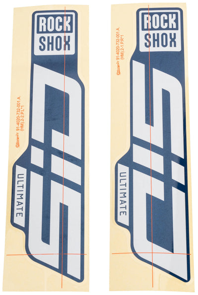 Rockshox dekor set decal set rs glossy white for blue sliders