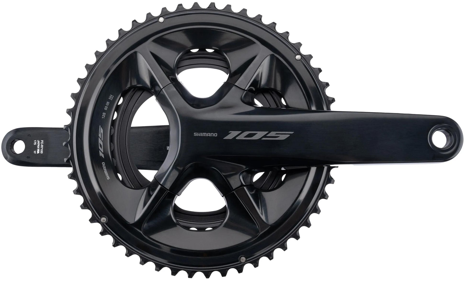 Shimano crankstel 105 fc-r7100 shim.krg 105 fcr7100 52 36 175 black 12f ht2