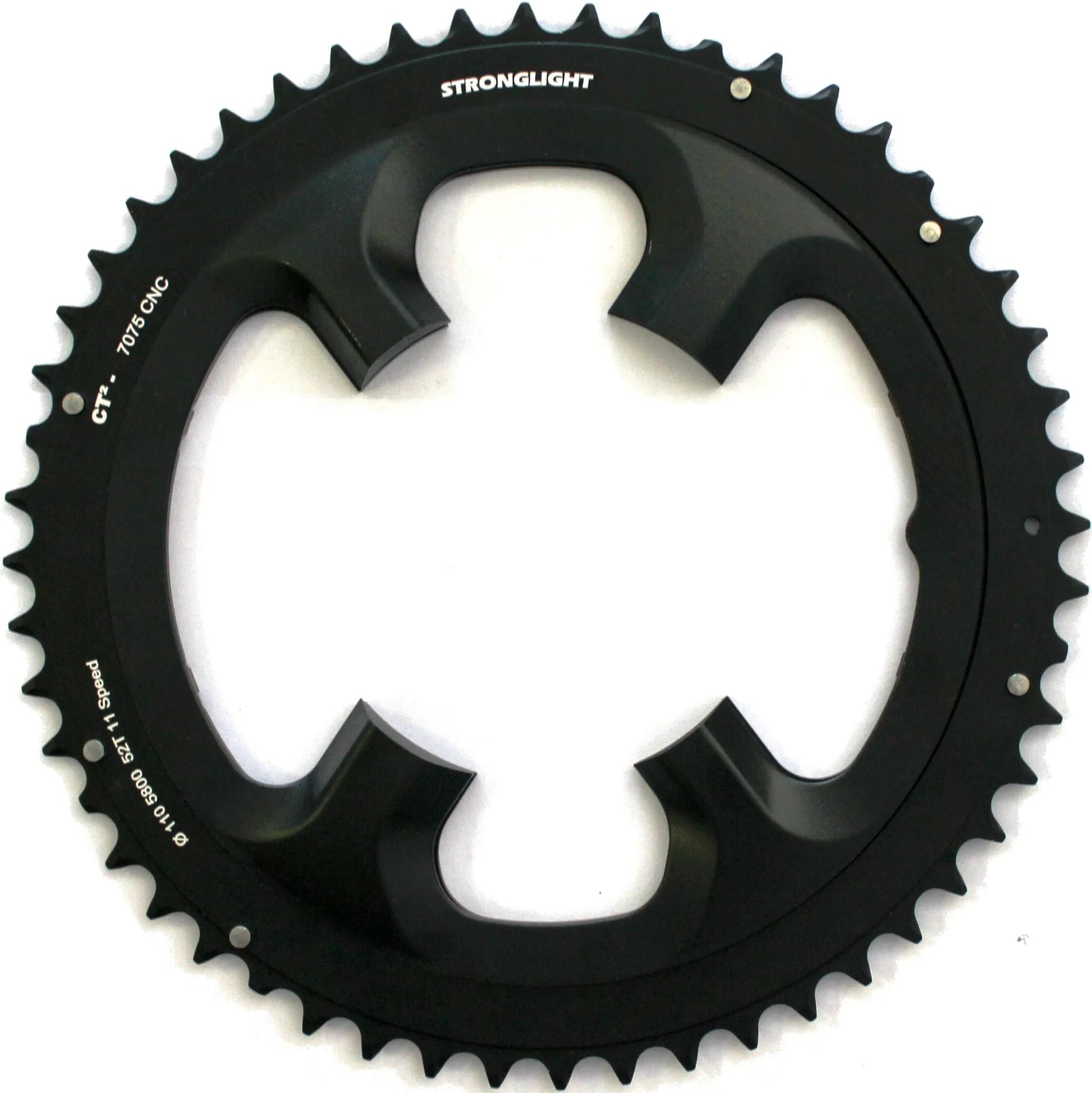 Stronglight kettingblad chain ring strongl. 52t outer alu black