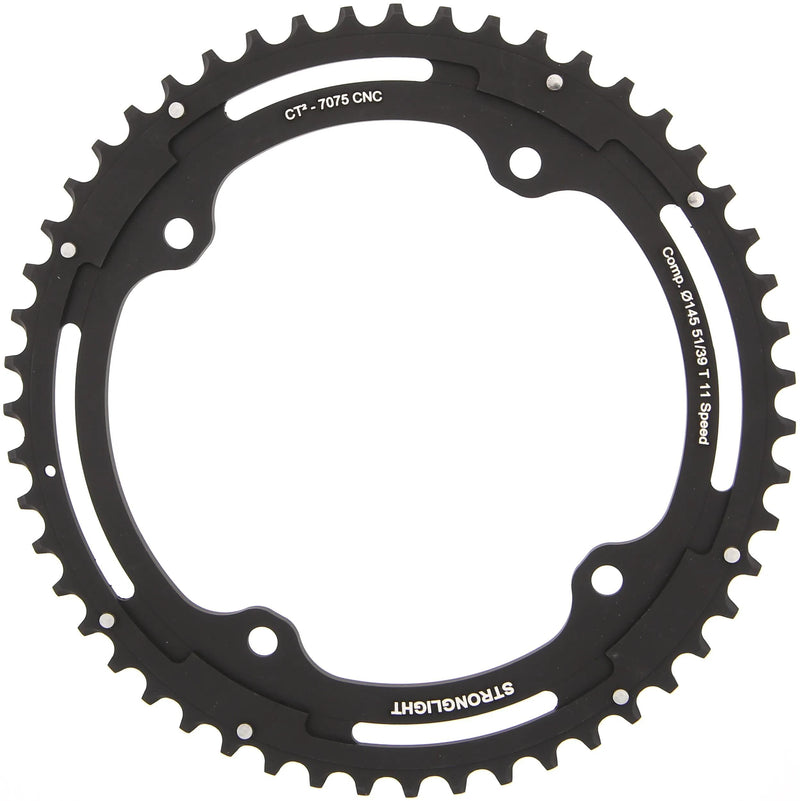 Stronglight kettingblad ct2 chain ring strongl. ct2 51t outer cer.-tefl.coat.