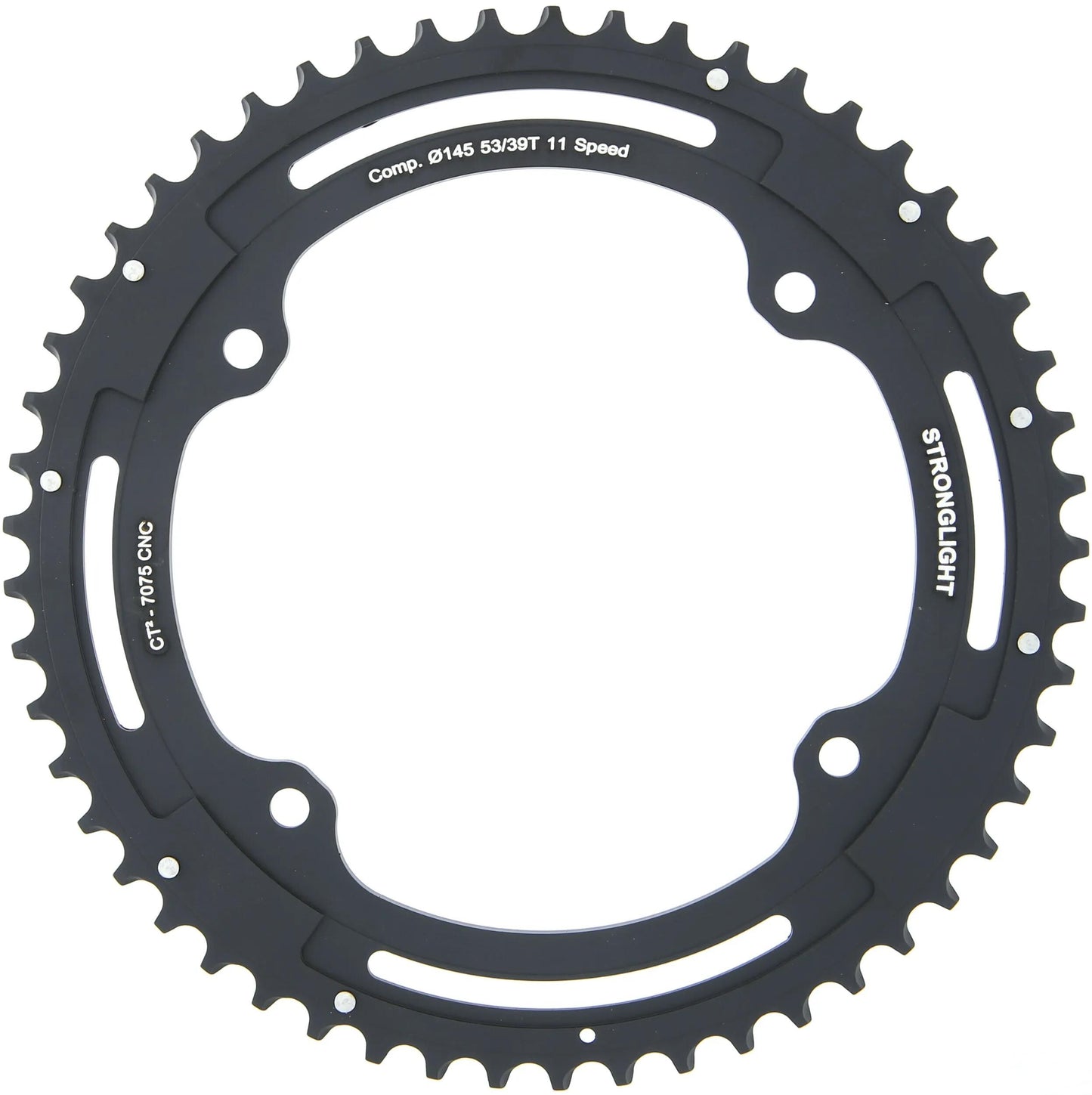 Stronglight kettingblad ct2 chain ring strongl. ct2 53t outer cer.-tefl.coat.