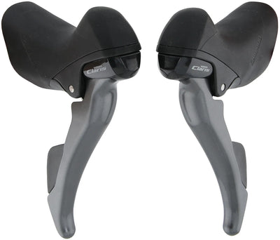 Shimano verstellerset met remhendels 2 x 8 speed claris st-r2000 - grijs zwart