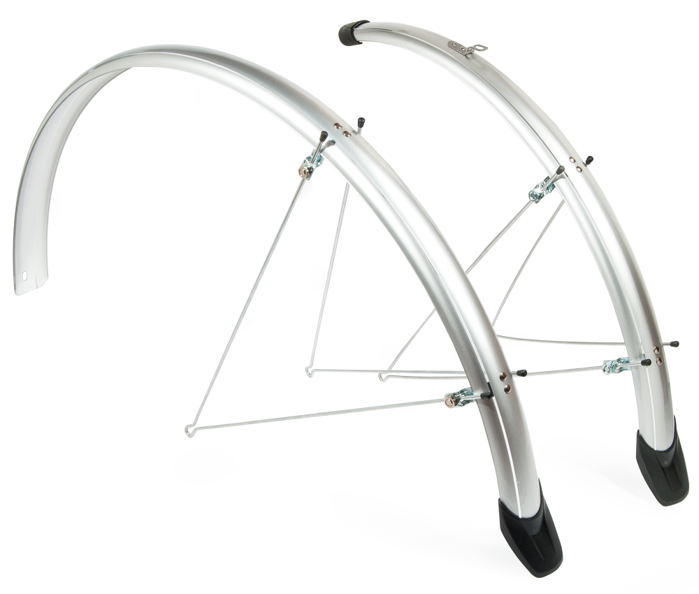 Spatbordset Eurofender Elegance 28 x 46 mm - zilver