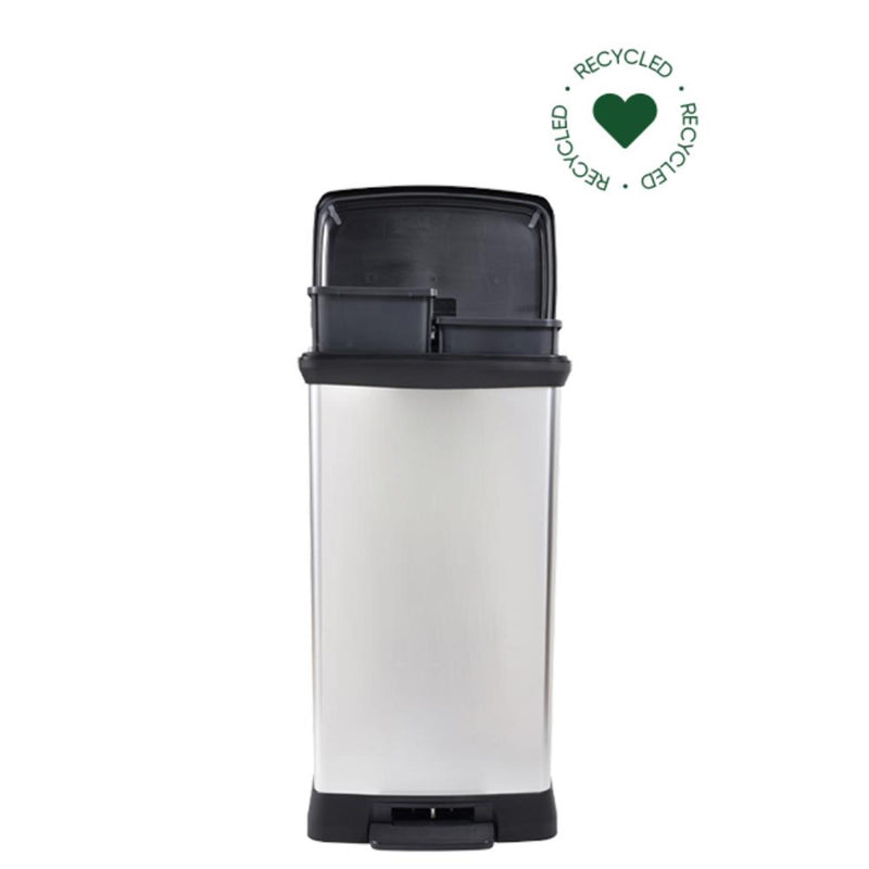 Curver deco bin duo 23l+23l zilver