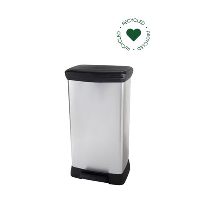 Curver deco bin duo 23l+23l zilver