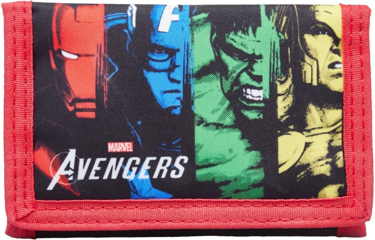 Jim jam avenger rood portemonnee met rits en klitteband