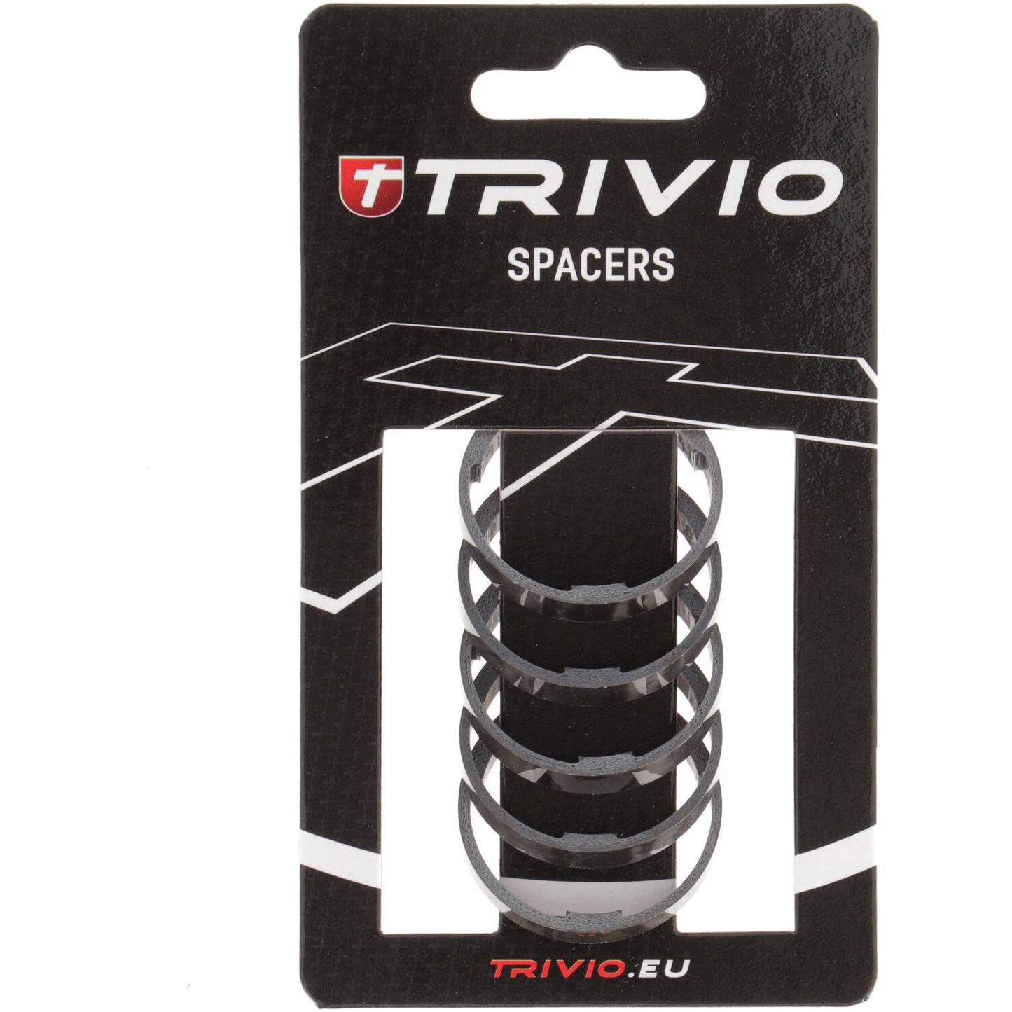 Trivio - spacer 5mm 1 1 8 aluminium zwart - 5 stuks