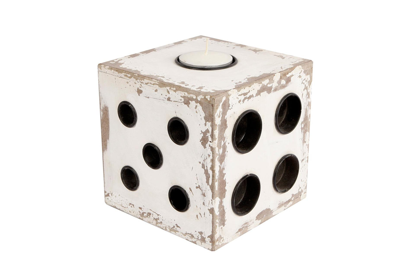 Cosydecor waxinelichthouder dobbelsteen 17x17x17cm
