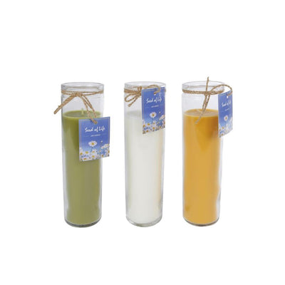 Cosydecor kaars in glas seed of life h21cm