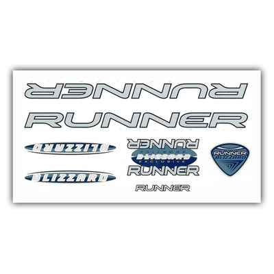 Fiets frame stickerset Runner Blizzard blauw