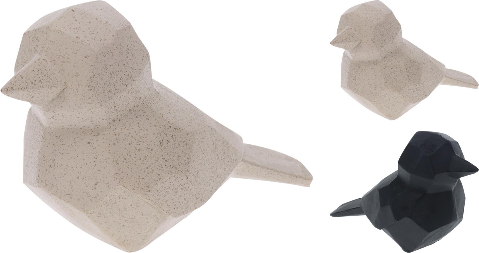 Home styling vogel polystone geometrisch 19x9x12cm
