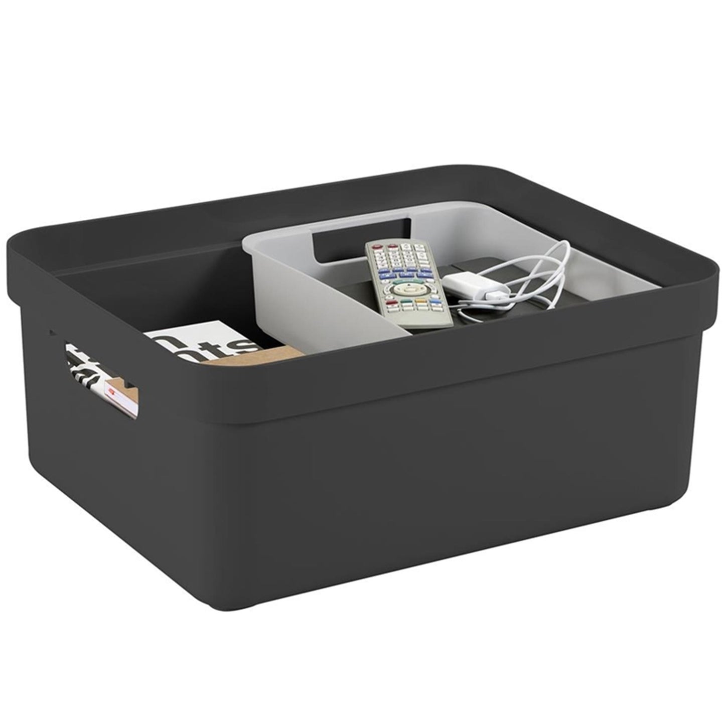 Sunware - sigma home opbergbox 24l antraciet - 44,5 x 34,5 x 18 cm