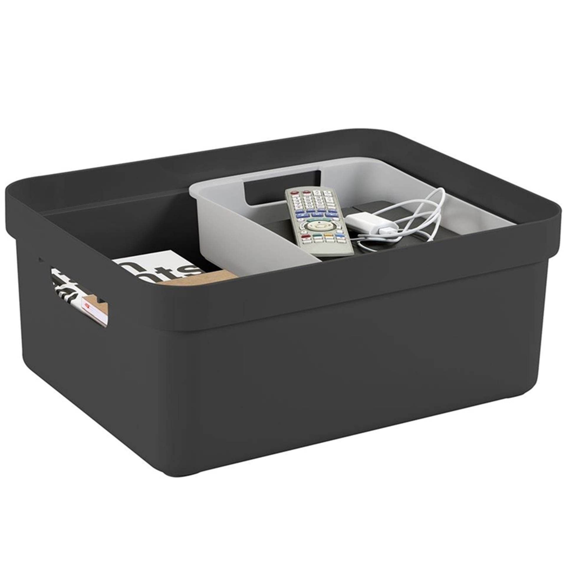 Sunware - sigma home opbergbox 24l antraciet - 44,5 x 34,5 x 18 cm