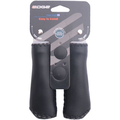 De Edge Leather Grip - Ergonomische Lederen Handvatset - 135mm - Zwart