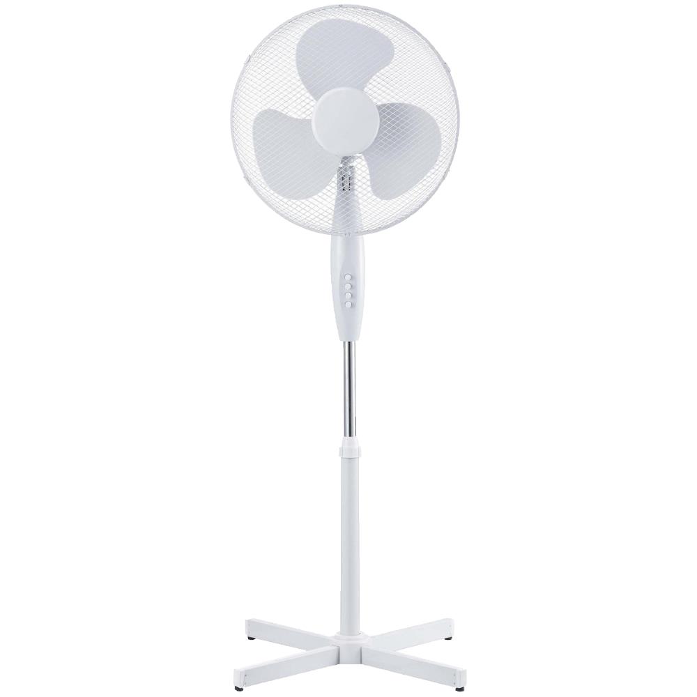 Enzo statiefventilator 40cm draaiend 40w wit - 8652573