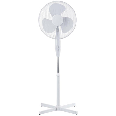 Enzo statiefventilator 40cm draaiend 40w wit - 8652573