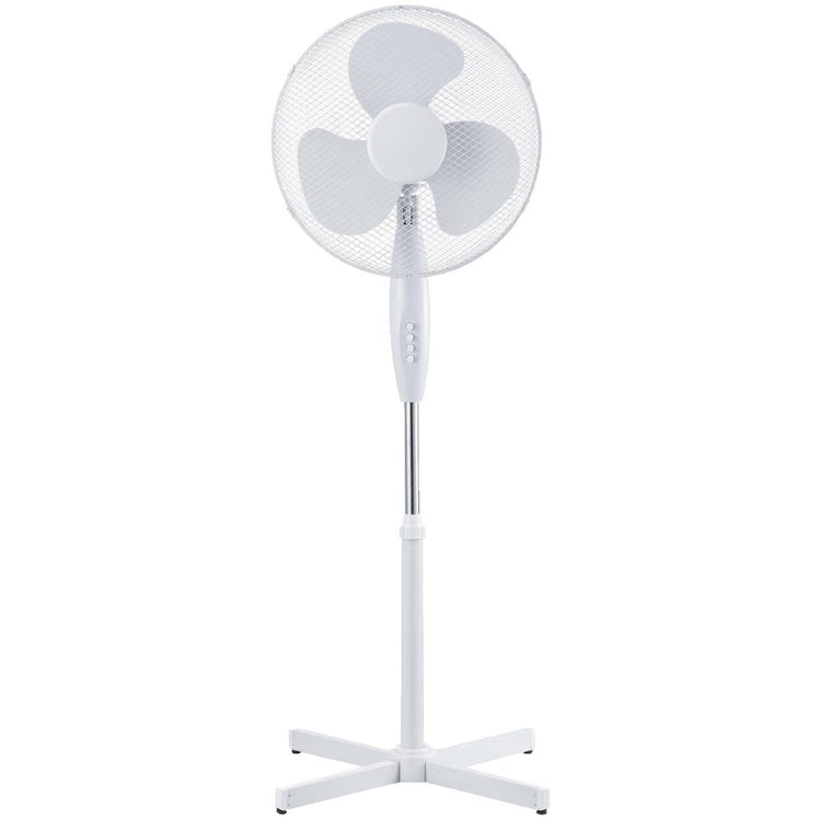 Enzo statiefventilator 40cm draaiend 40w wit - 8652573