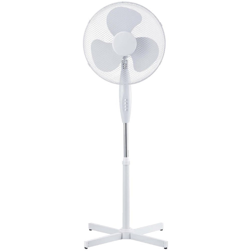 Enzo statiefventilator 40cm draaiend 40w wit - 8652573