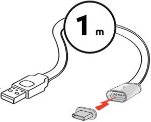 Gembird usb-c magnetische laadkabel 1m wit