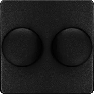 Enzo kopp hk05 mat zwart afdekplaat + knop duo dimmer - 4621635
