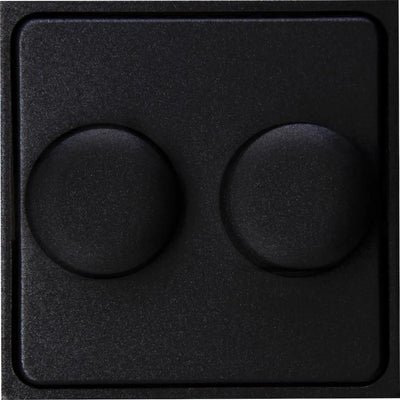 Enzo kopp hk07 pure mat zwart afdekplaat + knop duo dimmer - 4624535
