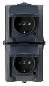 Enzo kopp swd opbouw stopcontact ra dubbel verticaal antraciet - 4628230
