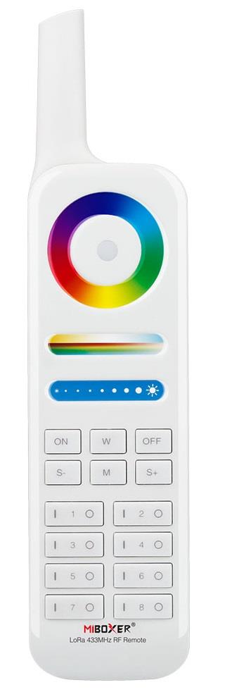 Miboxer rgb-cct afstandsbediening 8-zone 433mhz - led0198