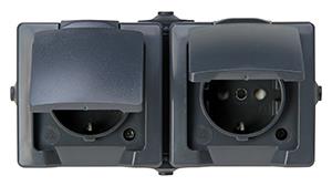 Enzo kopp swd opbouw stopcontact ra dubbel horizontaal antraciet - 4628240