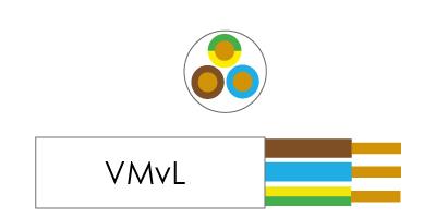 Enzo kabel vmvl rond 3x2,50 qmm wit - 1227500