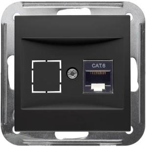 Enzo peha badora mat zwart inbouw unit utp cat6 rj45 enkel - 4603600