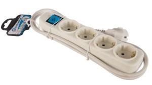 Enzo entac tcd ra 4-voudig 3meter snoer met schakelaar wit 6872566