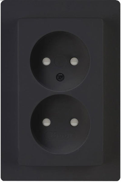 Enzo kopp hk05 mat zwart inbouw stopcontact dubbel - 4621715