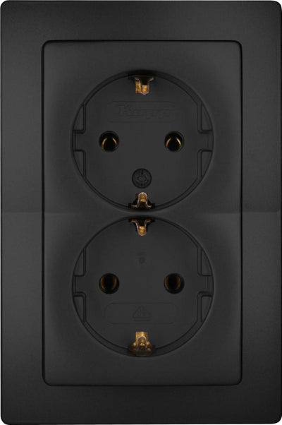 Enzo kopp hk05 mat zwart inbouw stopcontact ra dubbel - 4621720