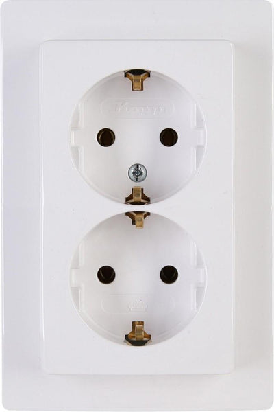 Enzo kopp hk05 arctic wit inbouw stopcontact ra dubbel - 4621520
