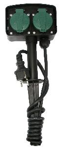 Enzo tuinstopcontact dubbel op spies | spatwaterdicht | met 1.5 meter kabel - 5070105