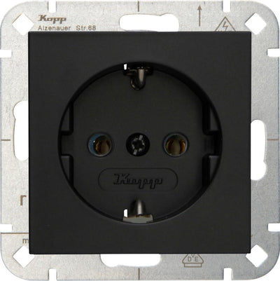 Enzo kopp hk07 pure mat zwart inbouw stopcontact ra - 4624600