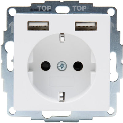 Enzo kopp hk07 pure mat wit inbouw stopcontact ra + kinderbeveiliging - 4624110