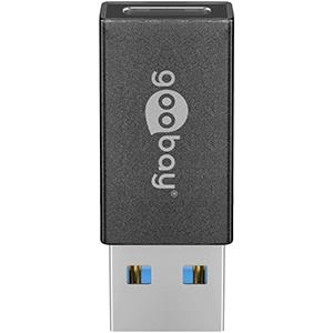 Goobay usb-a 3.0 superspeed > usb-c adapter (zwart)