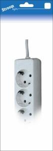 Stroomlijn tcd ra 3-voudig 1,5 meter snoer wit 6672200