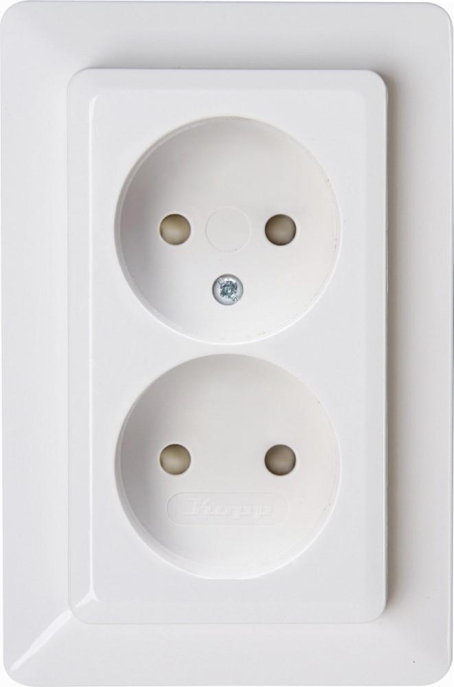 Enzo kopp hk02 wit inbouw stopcontact dubbel