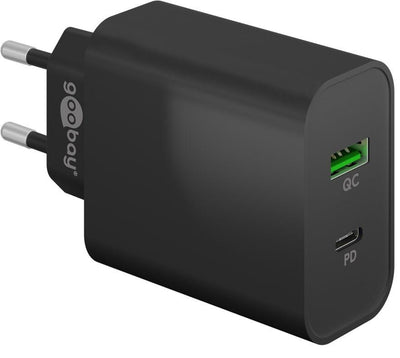 Enzo goobay usb + usb-c snellader 45w zwart - 9550193