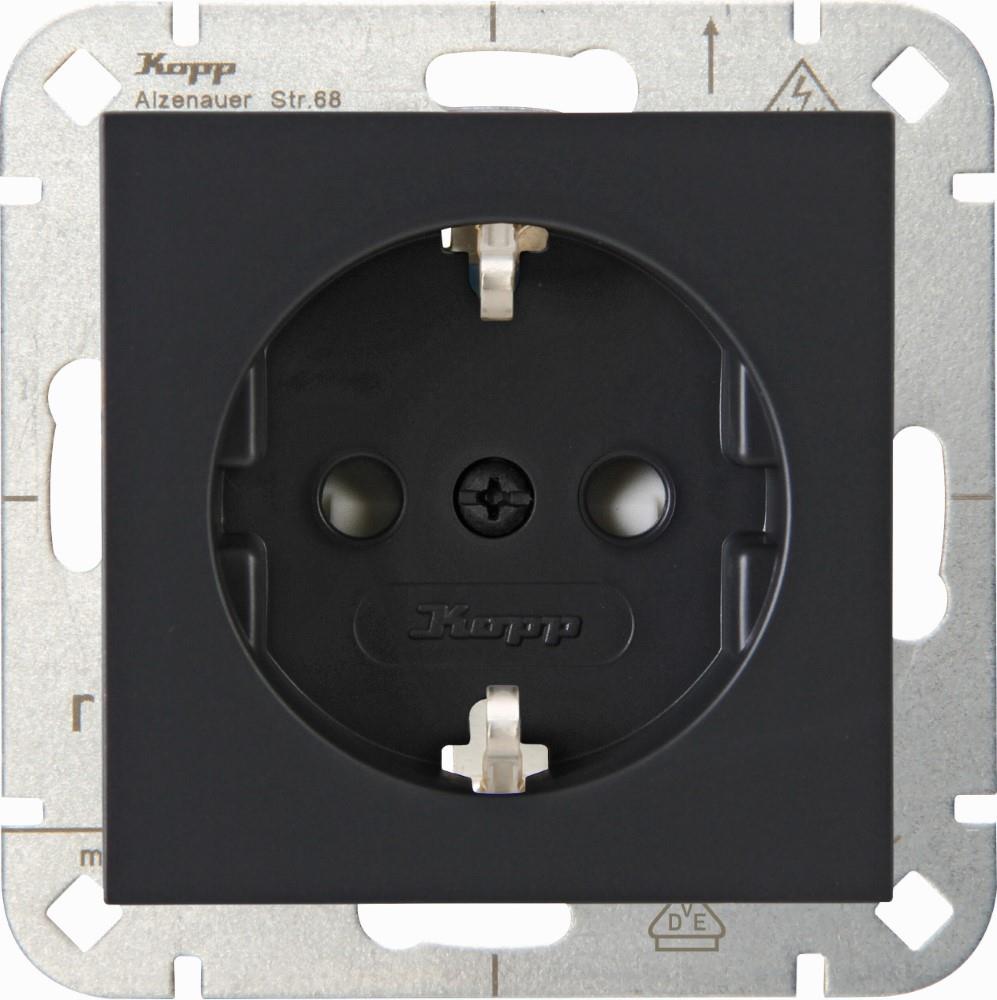 Enzo kopp hk07 antraciet inbouw stopcontact ra + kinderbeveiliging - 4623110