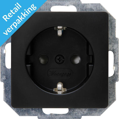 Enzo kopp paris mat zwart inbouw stopcontact ra + kinderbeveiliging - 4625300