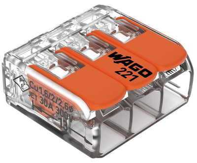 Enzo wago lasklem hersluitbaar 3-voudig max.6qmm 221-613 | 30 stuks - 4047219