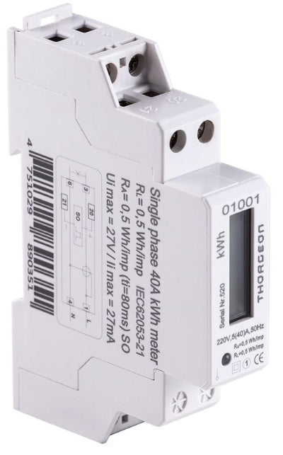Enzo thorgeon kwh meter 1-fase digitaal 40a + puls - 4518250