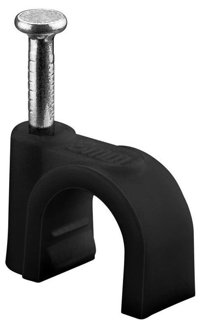 Enzo goobay kabelclip 8mm rond zwart box(100) - 4113233
