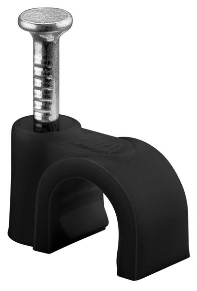 Enzo goobay kabelclip 6mm rond zwart box(100) - 4113231