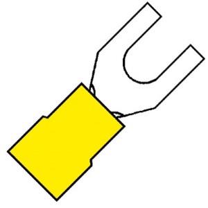 Enzo kabelschoen vork geel 6.4mm - 4433700
