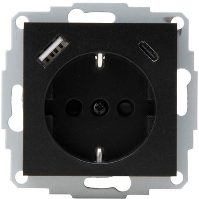 Enzo kopp hk07 antraciet inbouw stopcontact | ra + usb +usb-c - 4623113