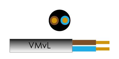 Enzo kabel vmvs rond 2x0,75 qmm kleur zwart - 1227120